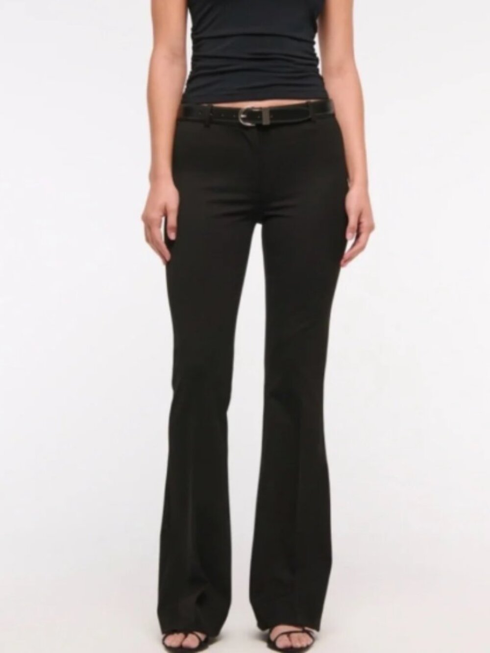 NWT Abercrombie Low Rise Slim Boot Trousers Black Size 16 Short